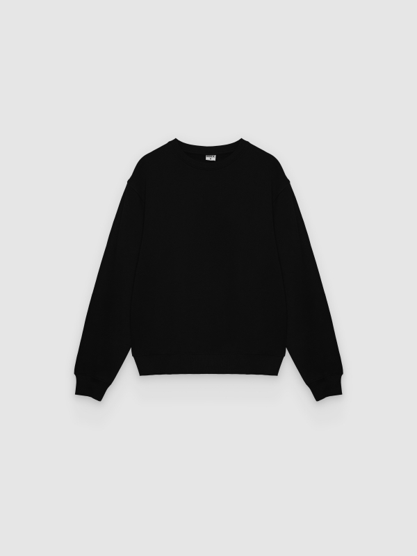  Sudadera básica oversize negro vista frontal