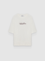 %Pto% Camiseta oversize estampado blanco roto vista frontal