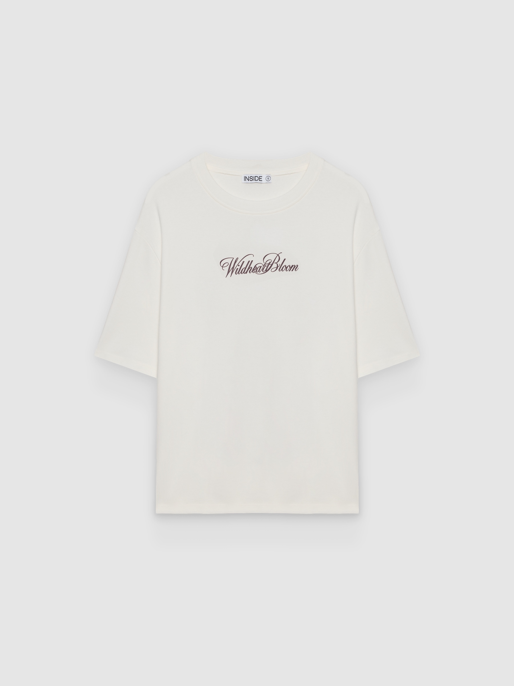 Camiseta oversize estampado blanco roto vista media frontal
