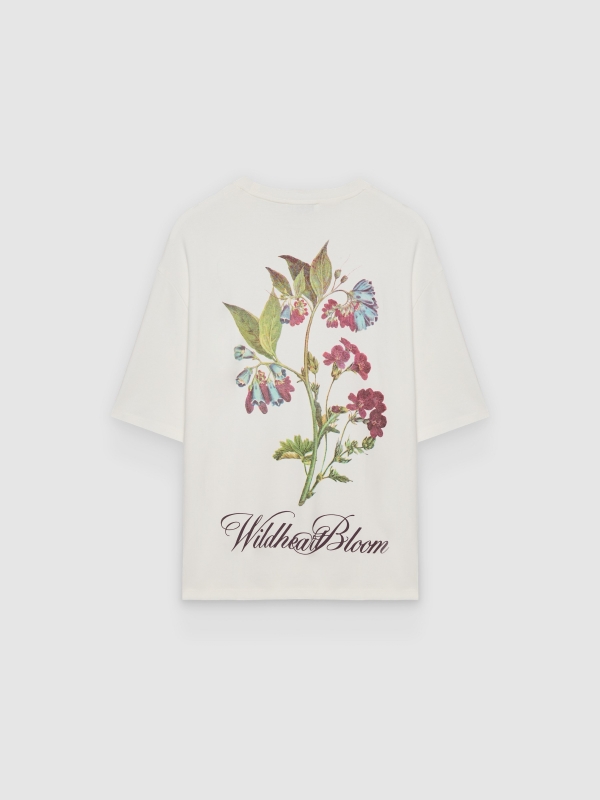 T-shirt oversize estampada off white vista traseira