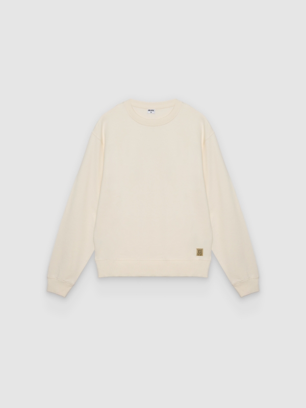  Sudadera básica oversize crudo vista frontal