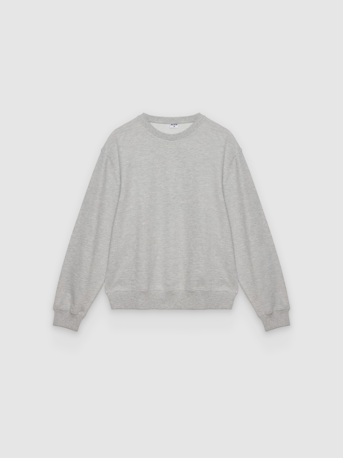%Pto% Sudadera básica oversize gris melange vista frontal