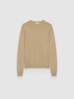%Pto% Plain knit jersey crew neck beige front view