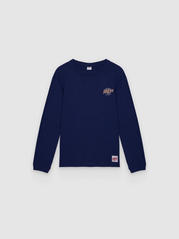  Long-sleeve motor T-shirt navy front view