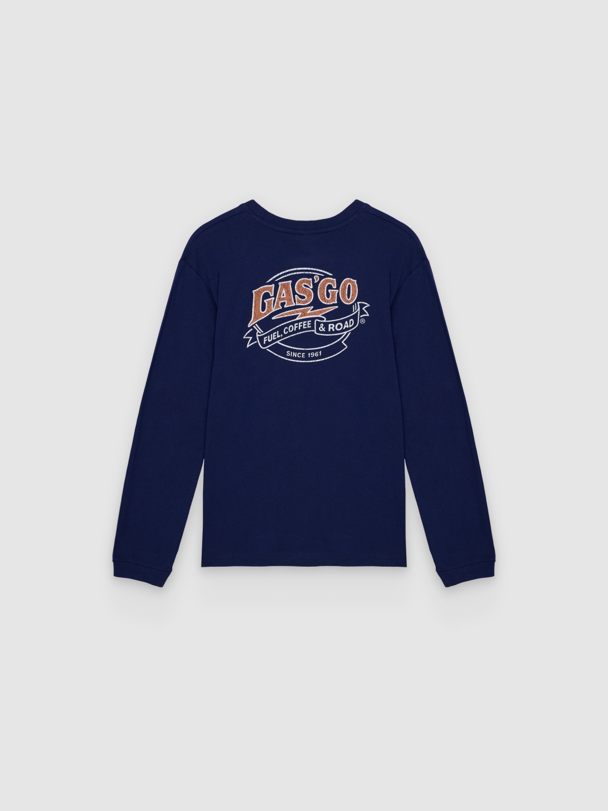 Camiseta motor manga larga azul marino vista trasera