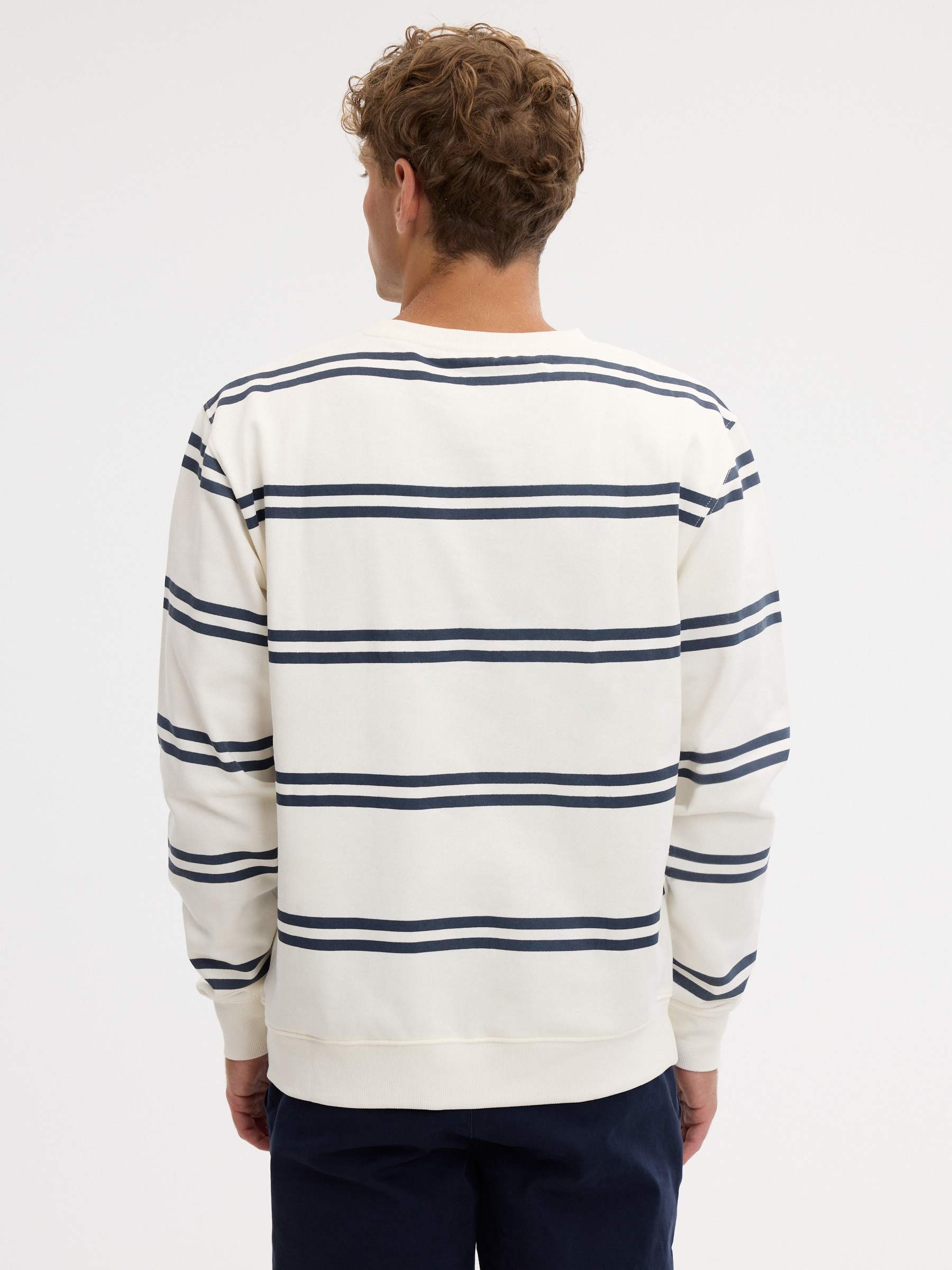 Sudadera rayas felpa oversized crudo vista media frontal