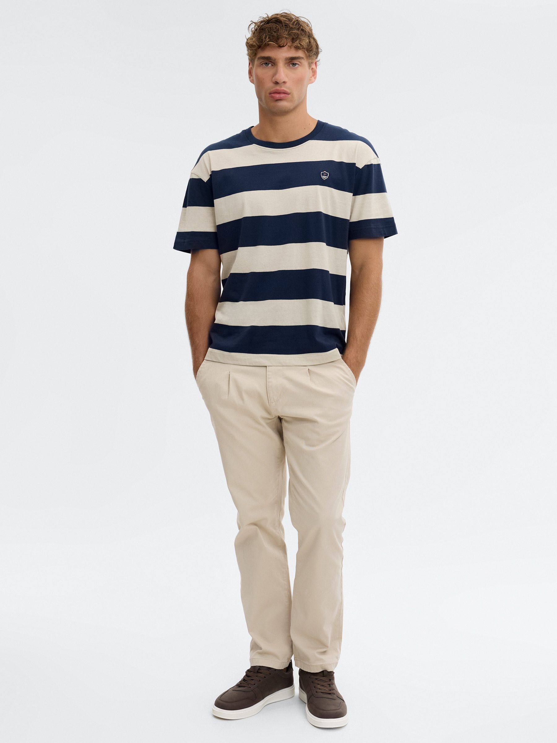 Striped sailor shirt navy middle front view