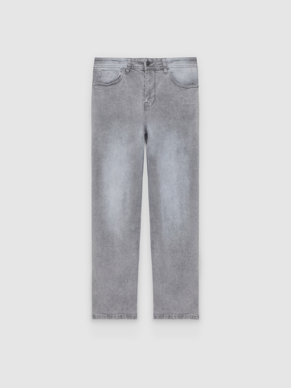  Grey regular denim jeans grey front view