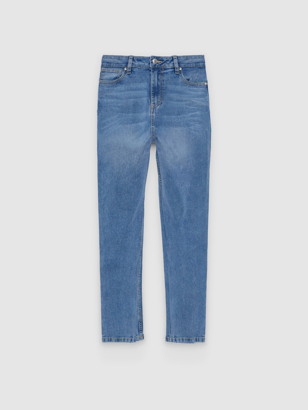 %Pto% Jeans mid rise skinny push up azul claro vista frontal