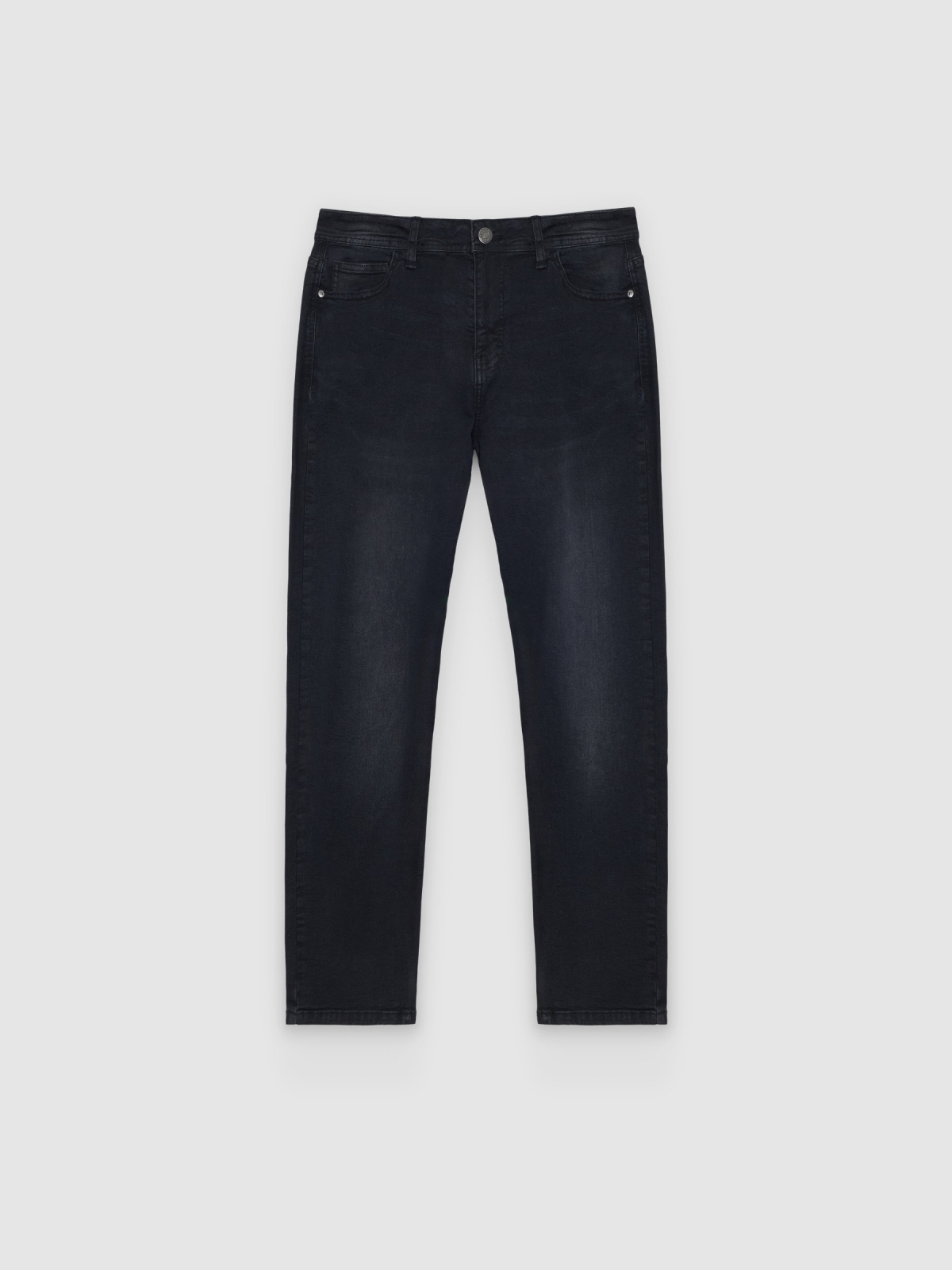 %Pto% Grey denim slim jeans black front view