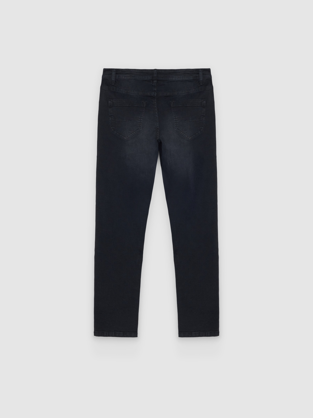 Grey denim slim jeans black back view