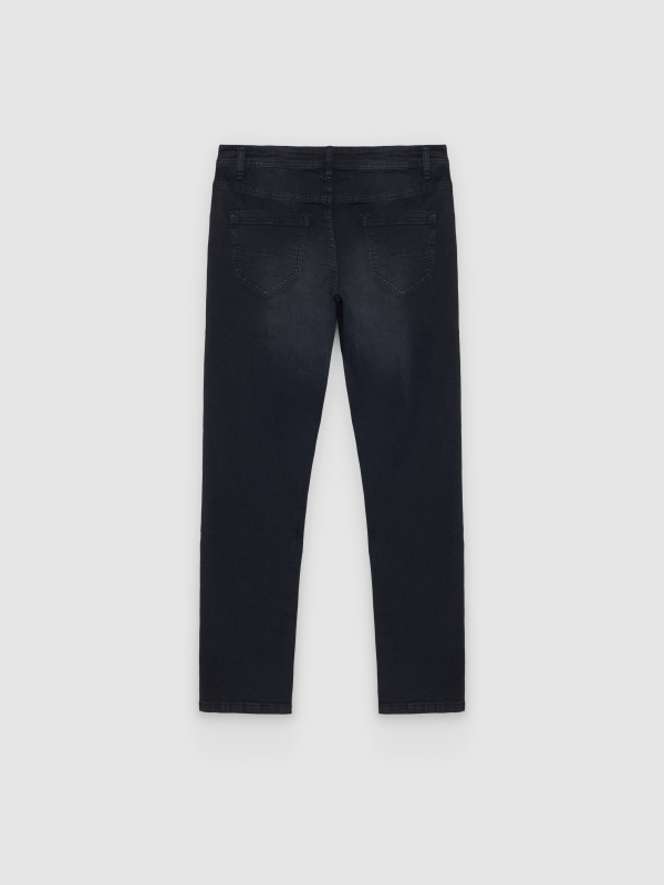 Grey denim slim jeans black back view