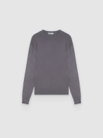 %Pto% Jersey punto liso cuello redondo gris medio vista frontal