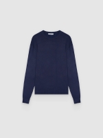 %Pto% Jersey punto liso cuello redondo azul marino vista frontal
