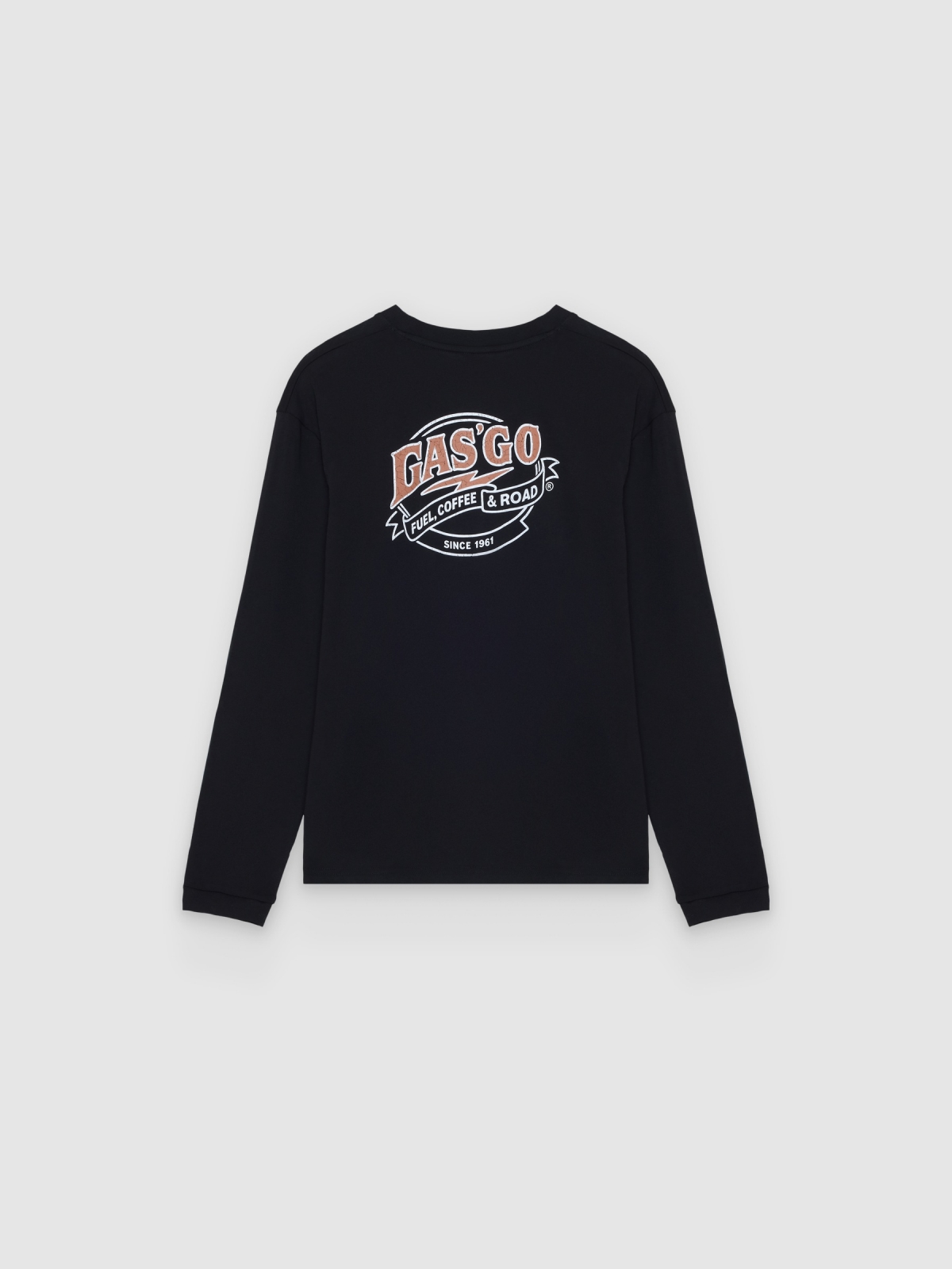 Camiseta motor manga larga negro vista trasera