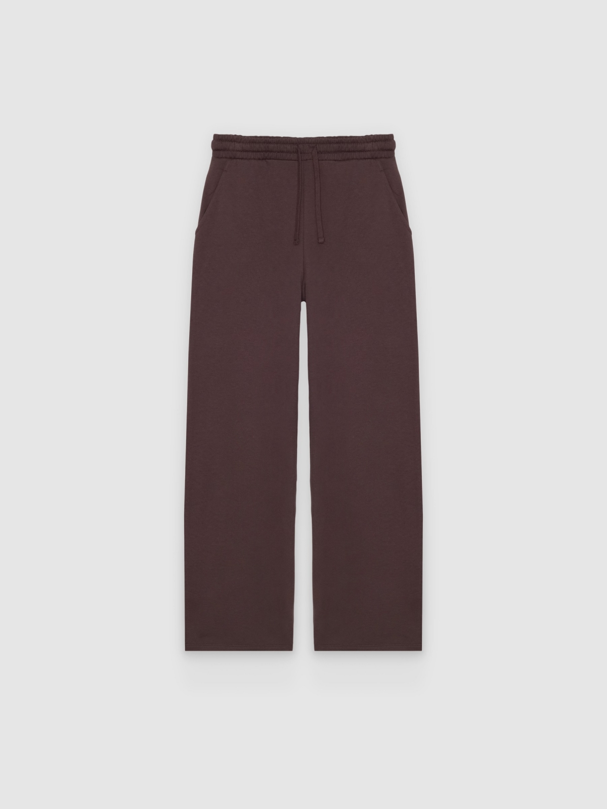 %Pto% Calça de moletom wide leg chocolate vista frontal