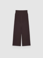 %Pto% Calça fluida de algodão de cintura alta chocolate vista frontal