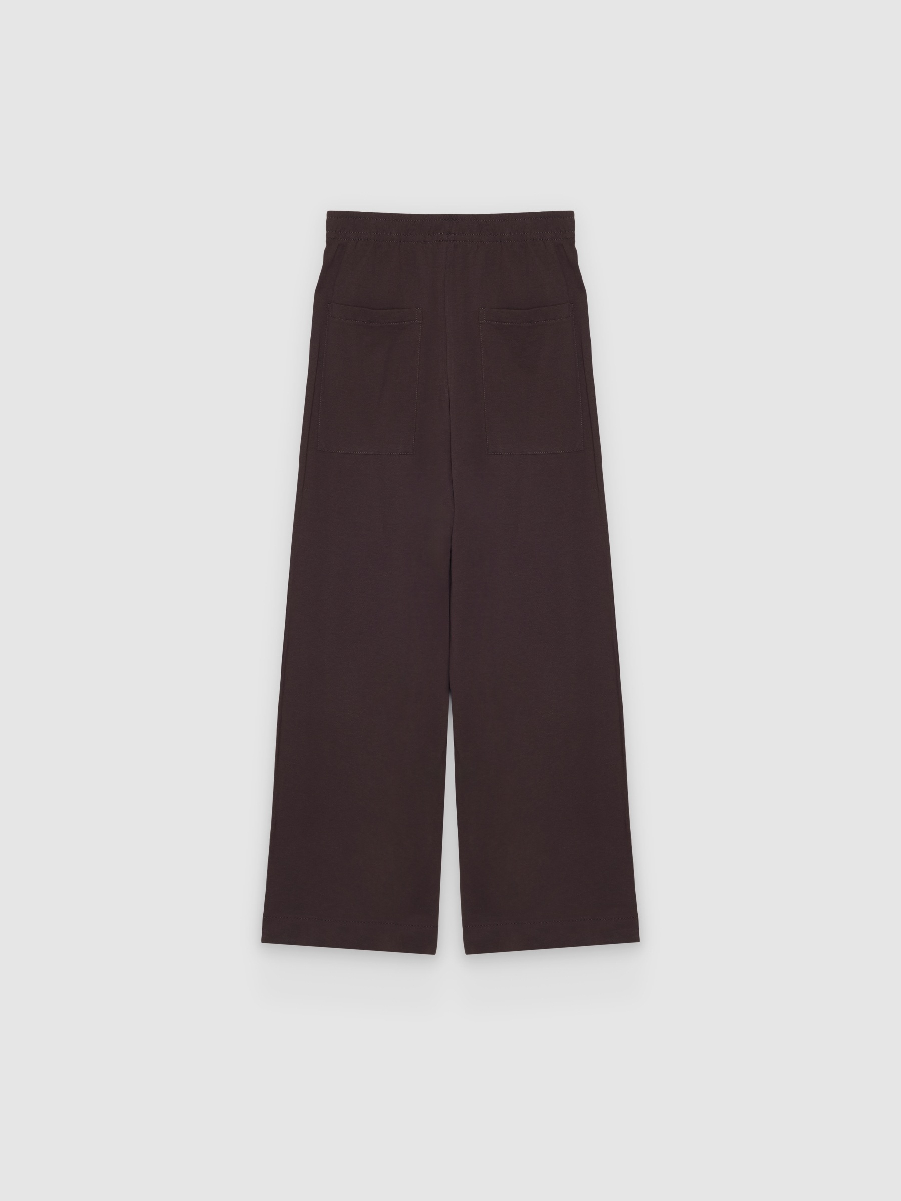  Pantalón fluido algodón tiro alto chocolate vista frontal