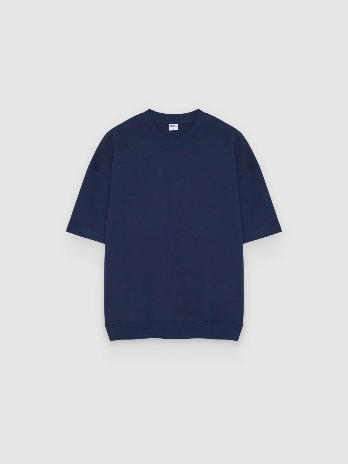 %Pto% Camiseta lisa manga corta azul marino vista frontal