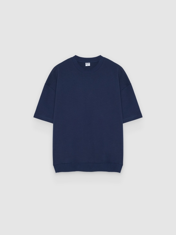  Camiseta lisa manga corta azul marino vista frontal