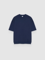 %Pto% Camiseta lisa de manga curta azul marinho vista frontal