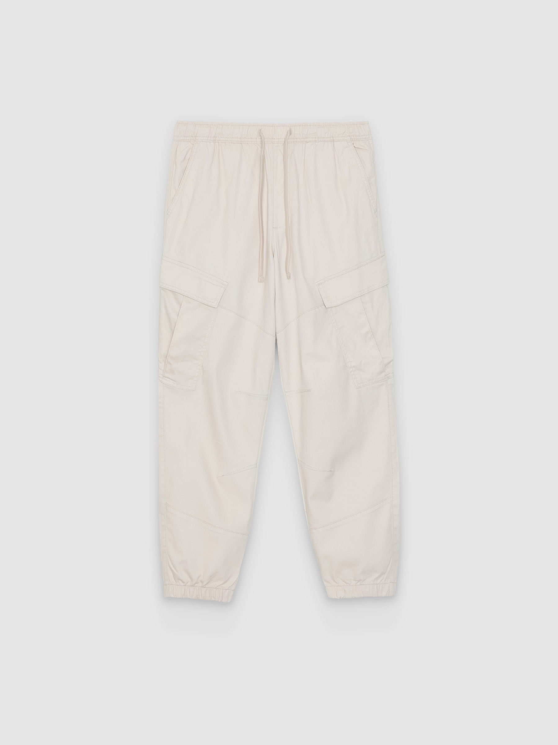  Calça cargo jogger de cintura alta crua vista frontal