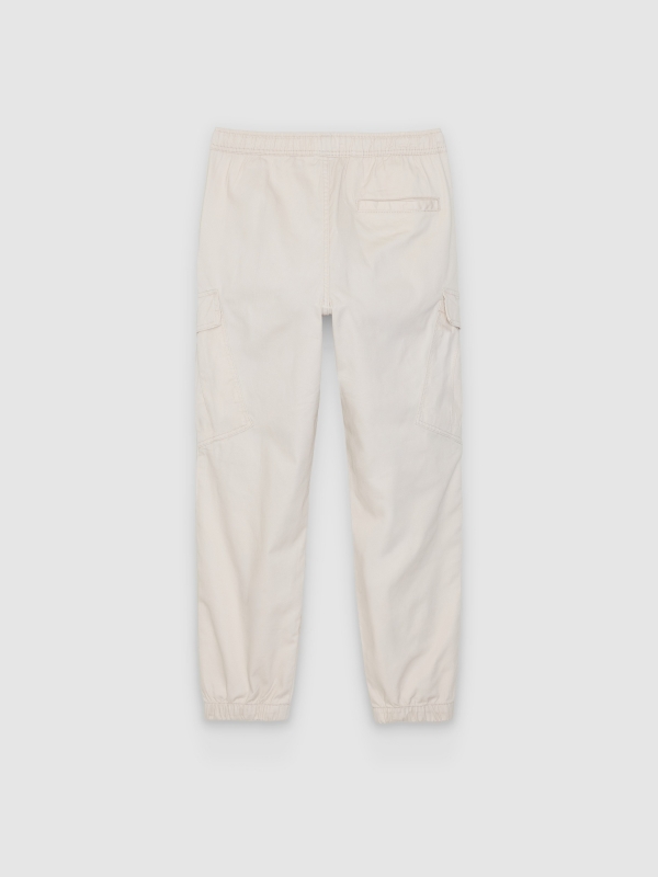 Calça cargo jogger de cintura alta crua vista traseira