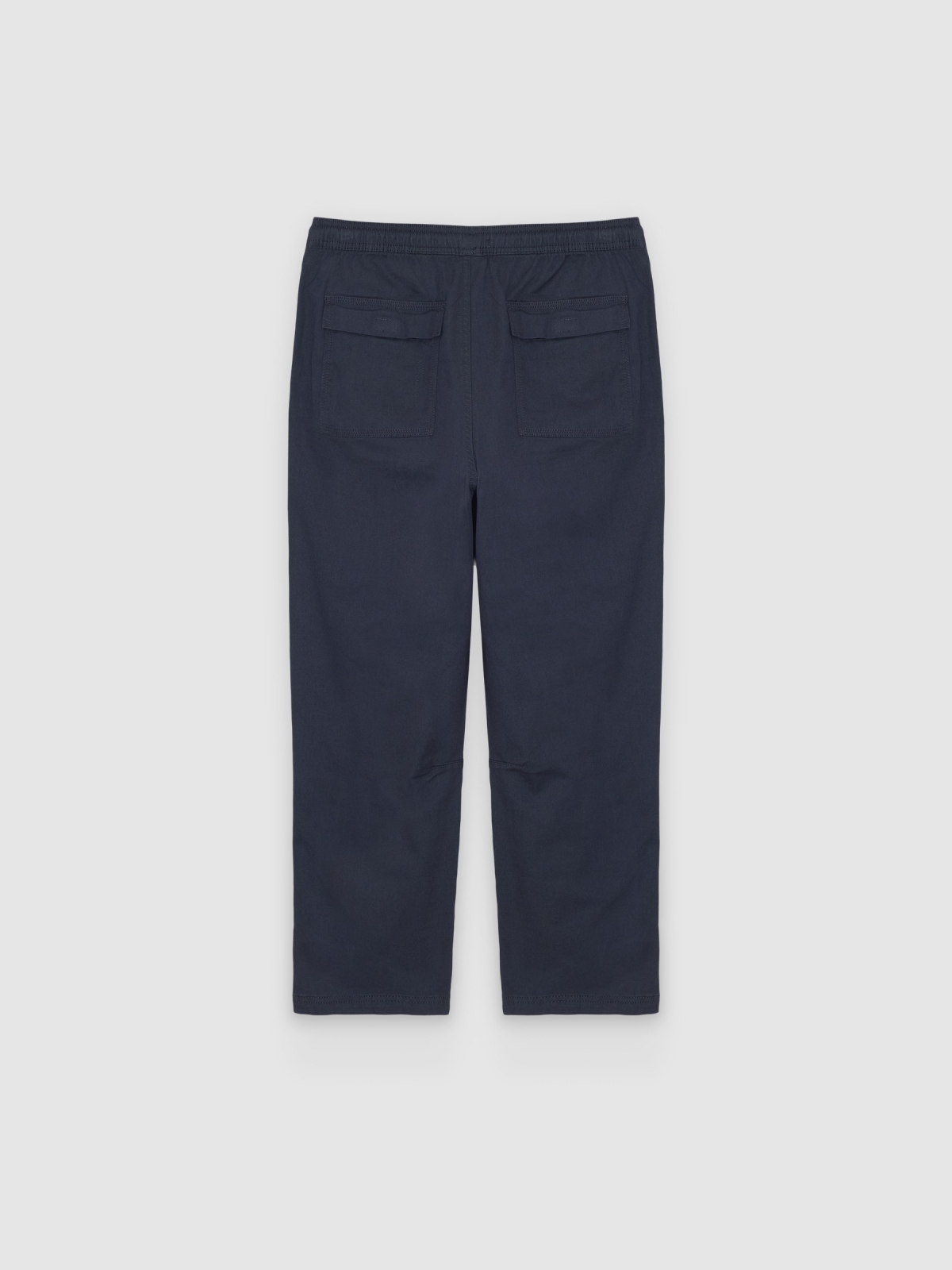 %Pto% Jogger de algodão de cintura alta azul marinho vista frontal