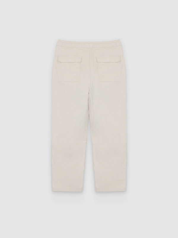 Jogger algodón tiro alto crudo vista trasera