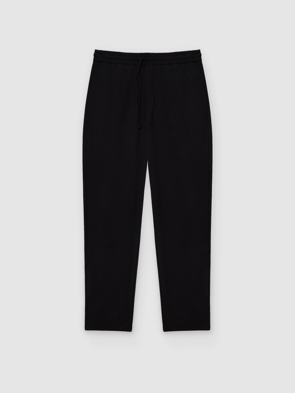 %Pto% Pantalón jogger regular tiro alto negro vista frontal