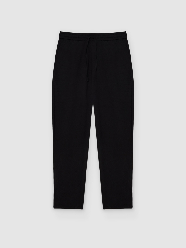  Pantalón jogger regular tiro alto negro vista frontal