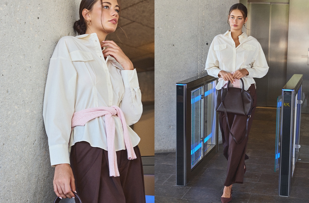 Plain oversized shirt with darts off white middle front view