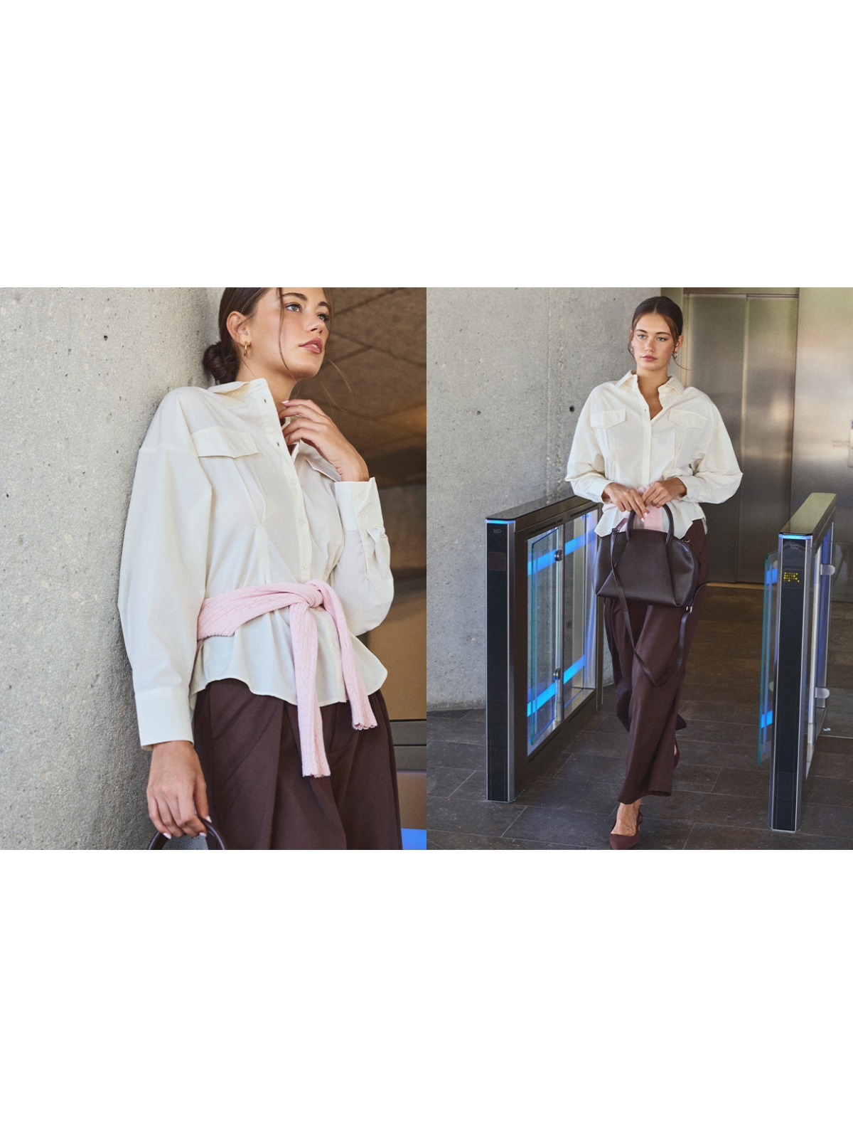 %NewExtra% Camisa oversized lisa com pregas off white