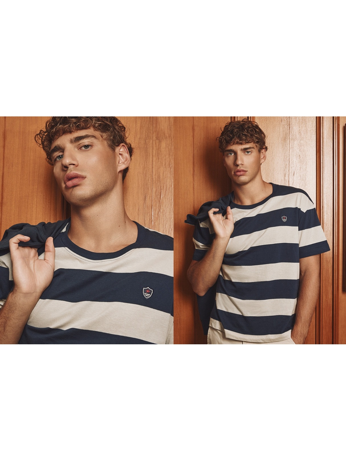 %NewExtra% Camiseta rayas marineras azul marino