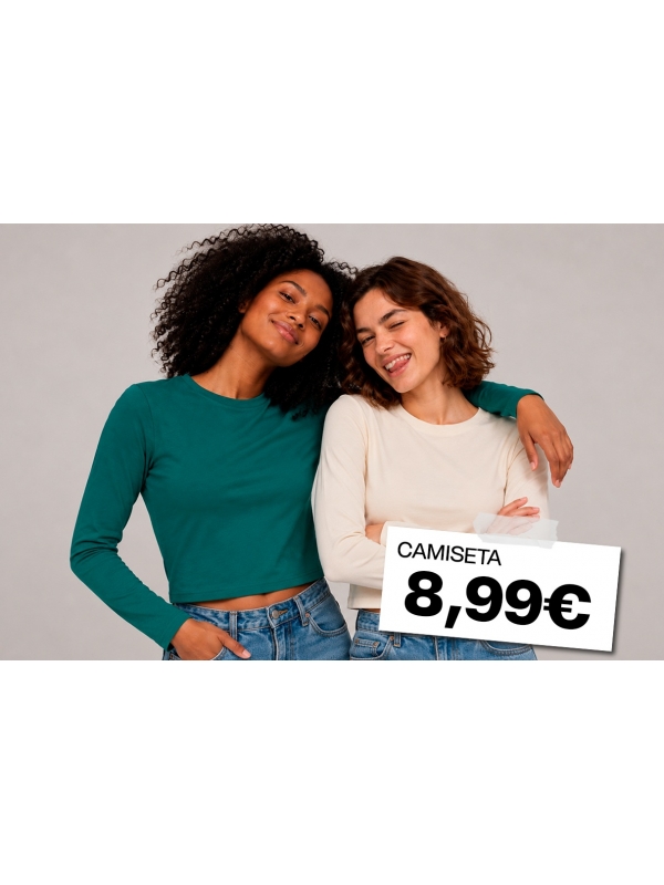  Camiseta básica algodón manga larga