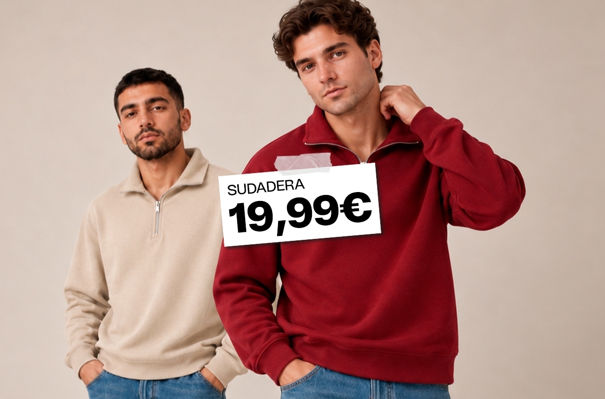  Sudadera cremallera semicisne lisa granate vista frontal