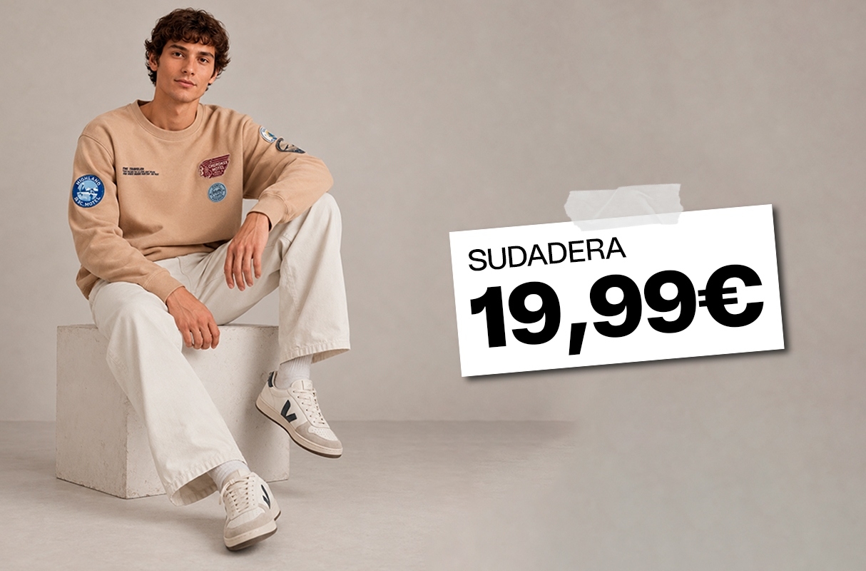 Moletom estampado travel bege vista meia frontal