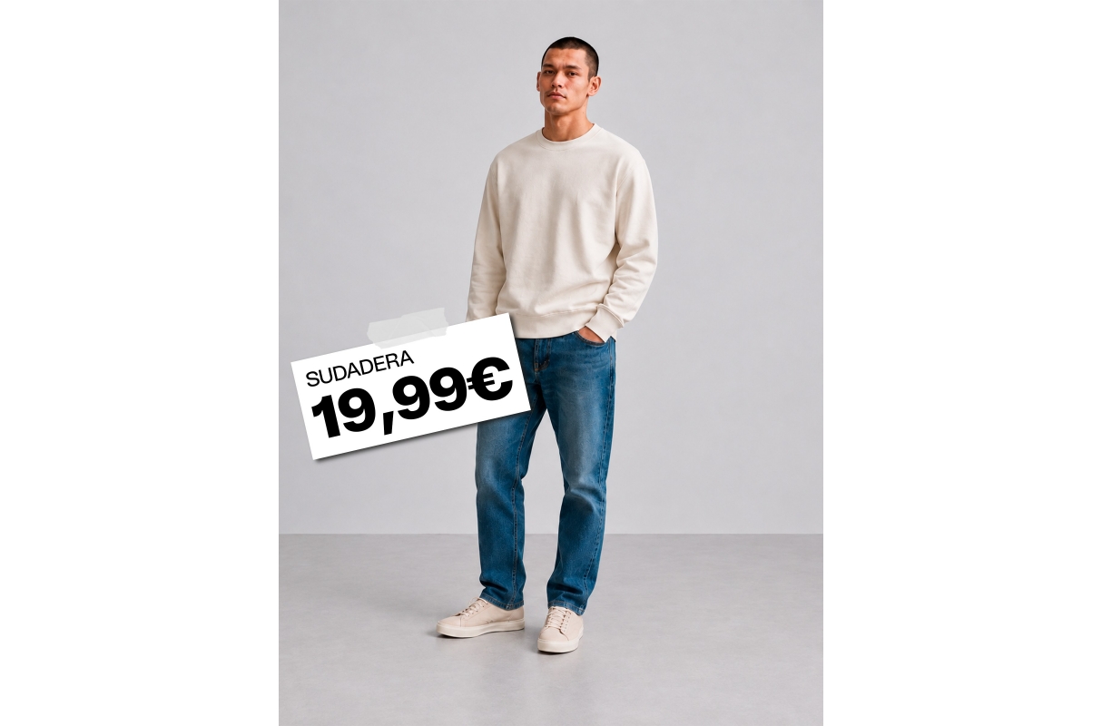 Moletom básico oversized crua vista meia frontal