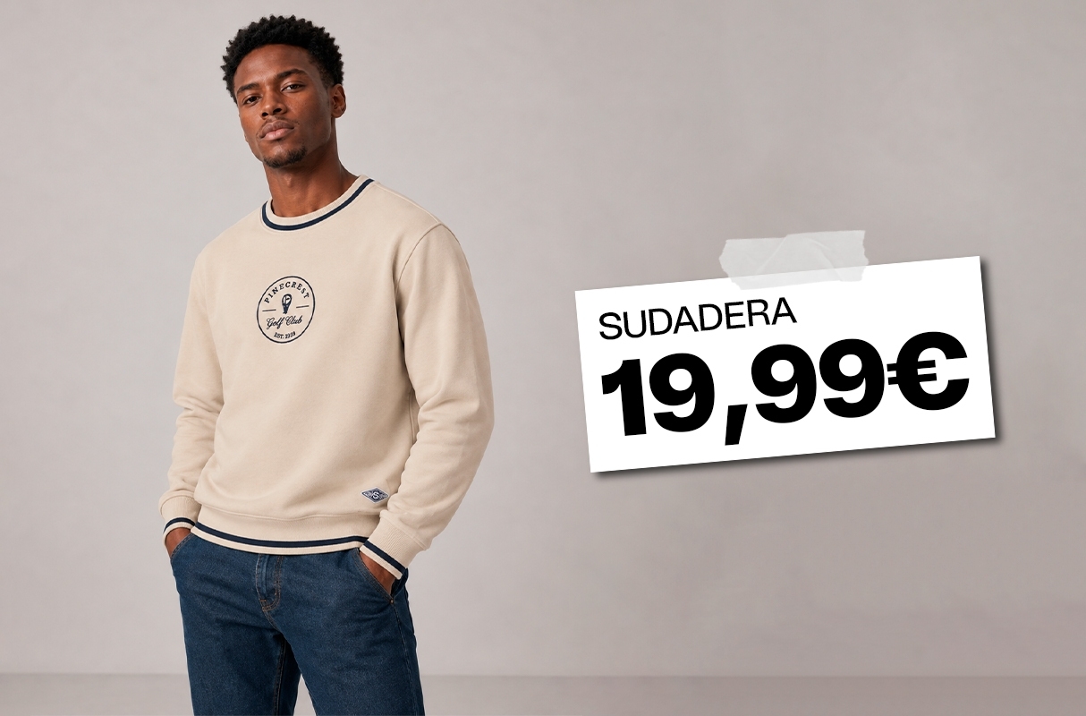 Sudadera bordada golf club oversize crudo vista media frontal