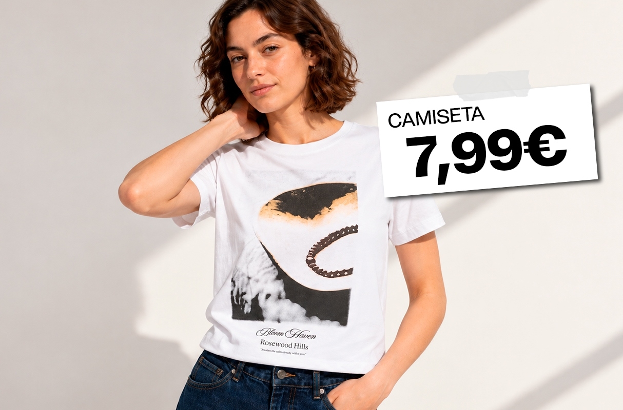 Camiseta estampada gráfica algodão branco vista meia frontal