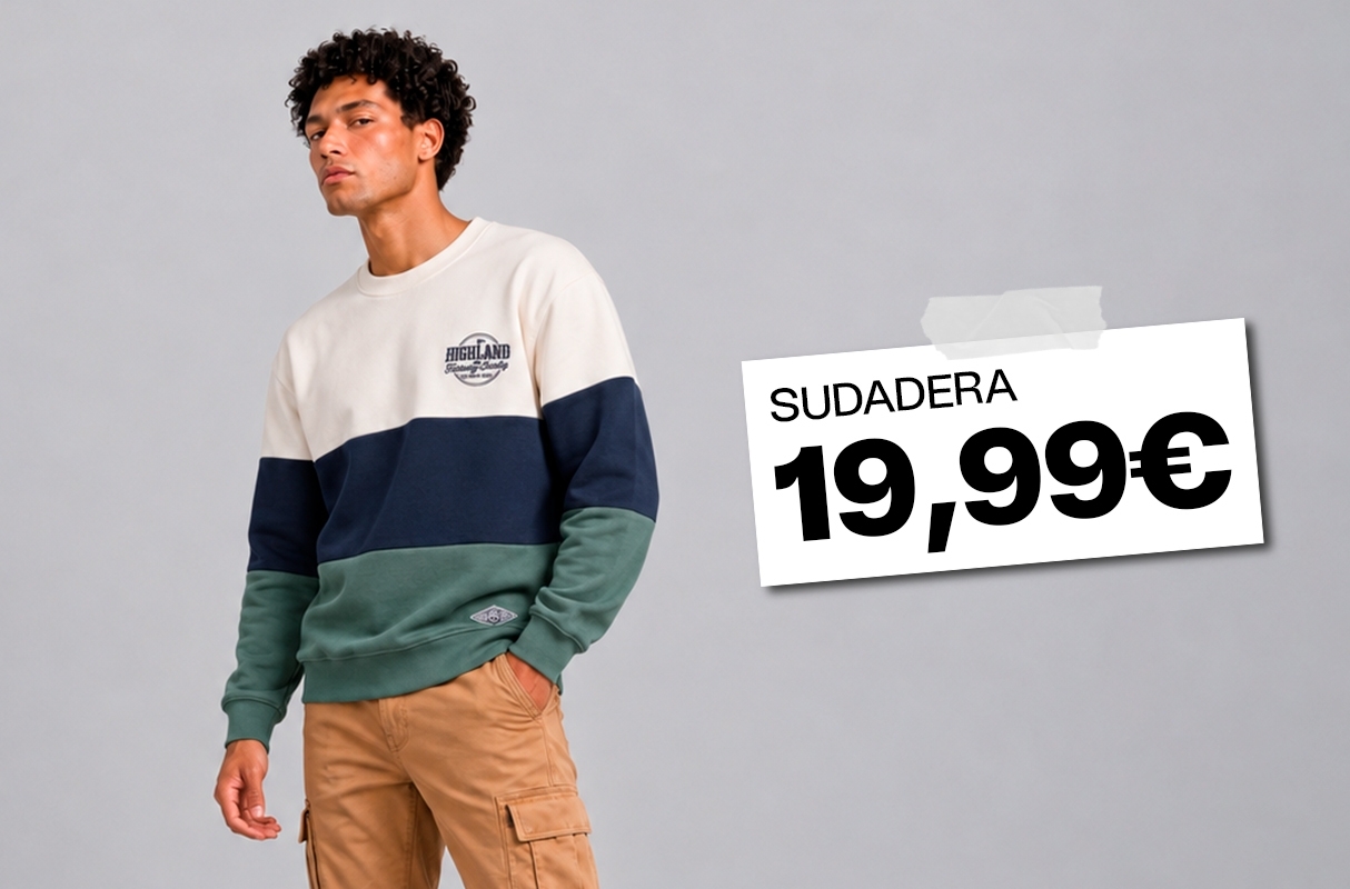 Oversize color-block sweatshirt green middle front view