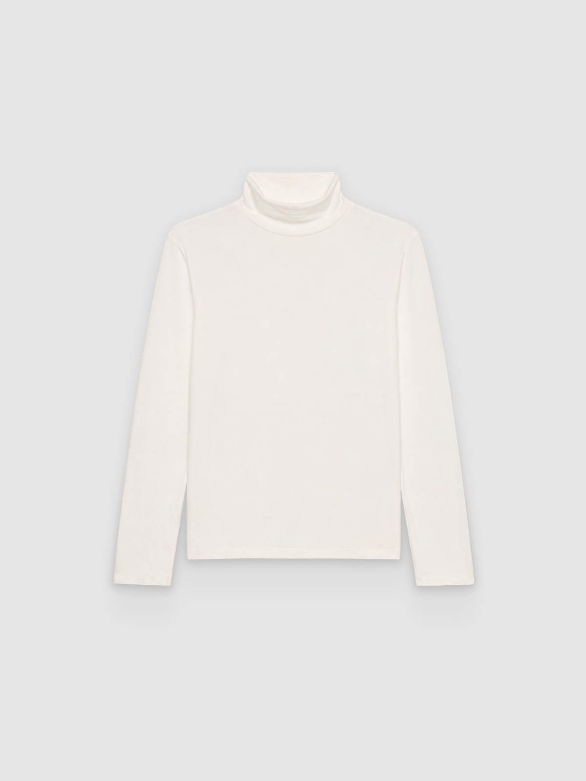 %Pto% Basic slim turtleneck T-shirt off white front view