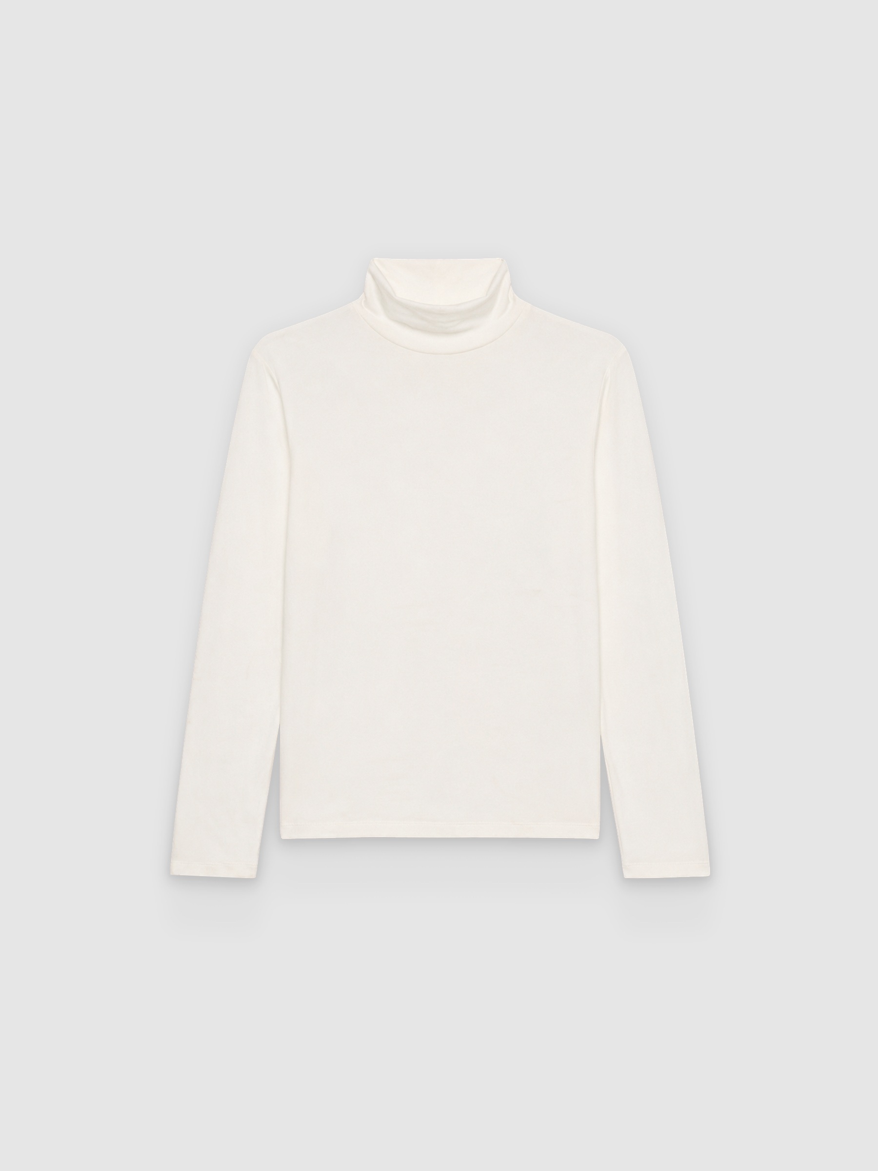  Basic slim turtleneck T-shirt off white front view