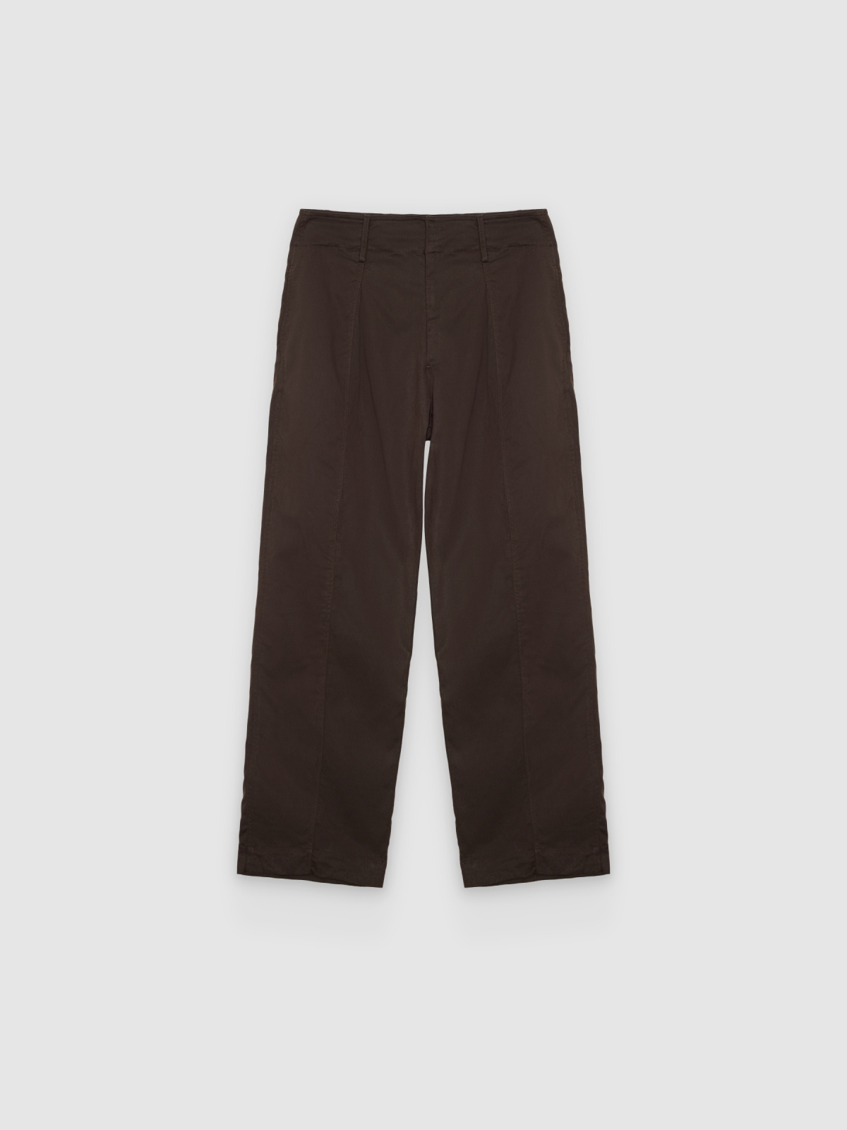 %Pto% Calça carrot wide leg chocolate vista frontal