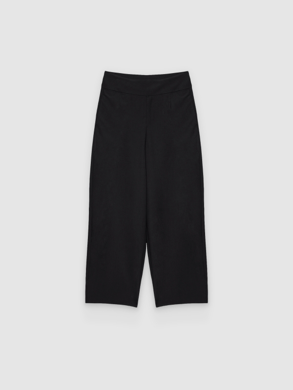  High-waisted pleated balloon pants black front view