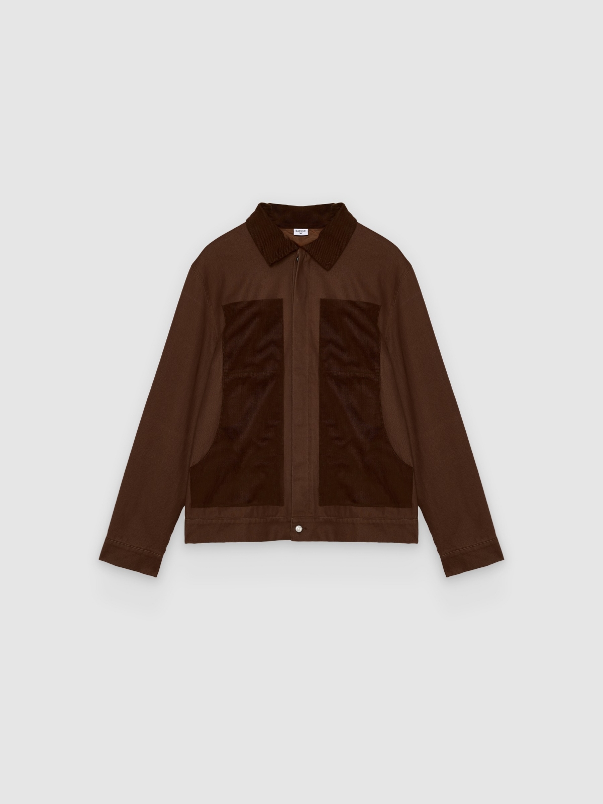 %Pto% Contrasting corduroy jacket brown front view