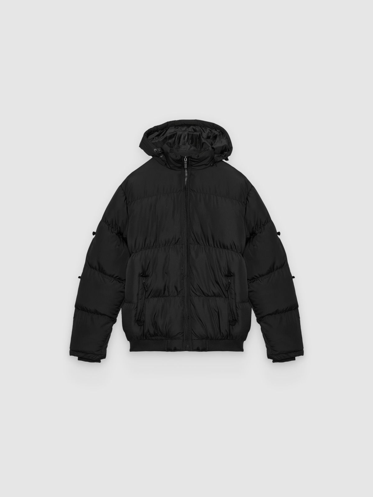 %Pto% Cazadora acolchada nylon negra negro vista frontal