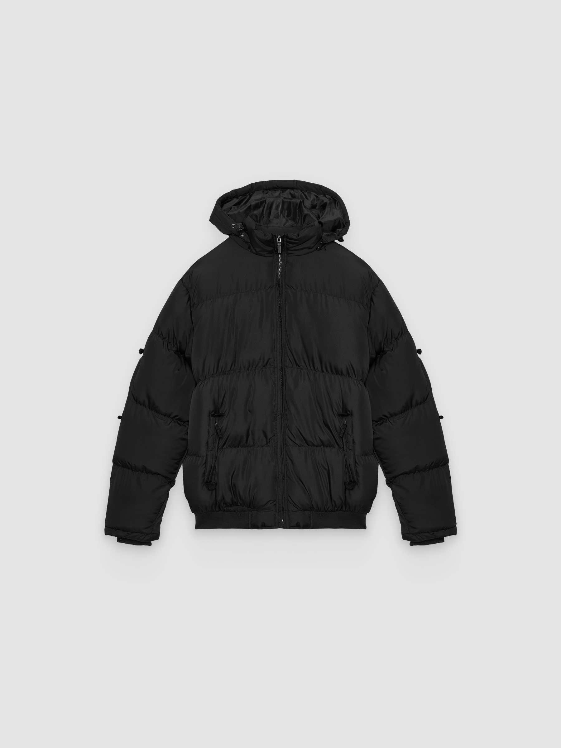%Pto% Cazadora acolchada nylon negra negro vista frontal