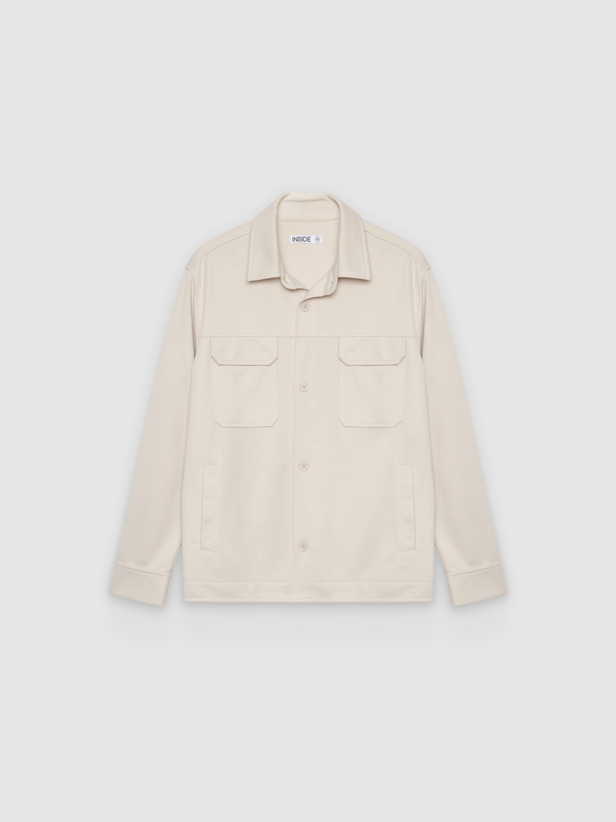 %Pto% Sobrecamisa lisa de algodón crudo vista frontal