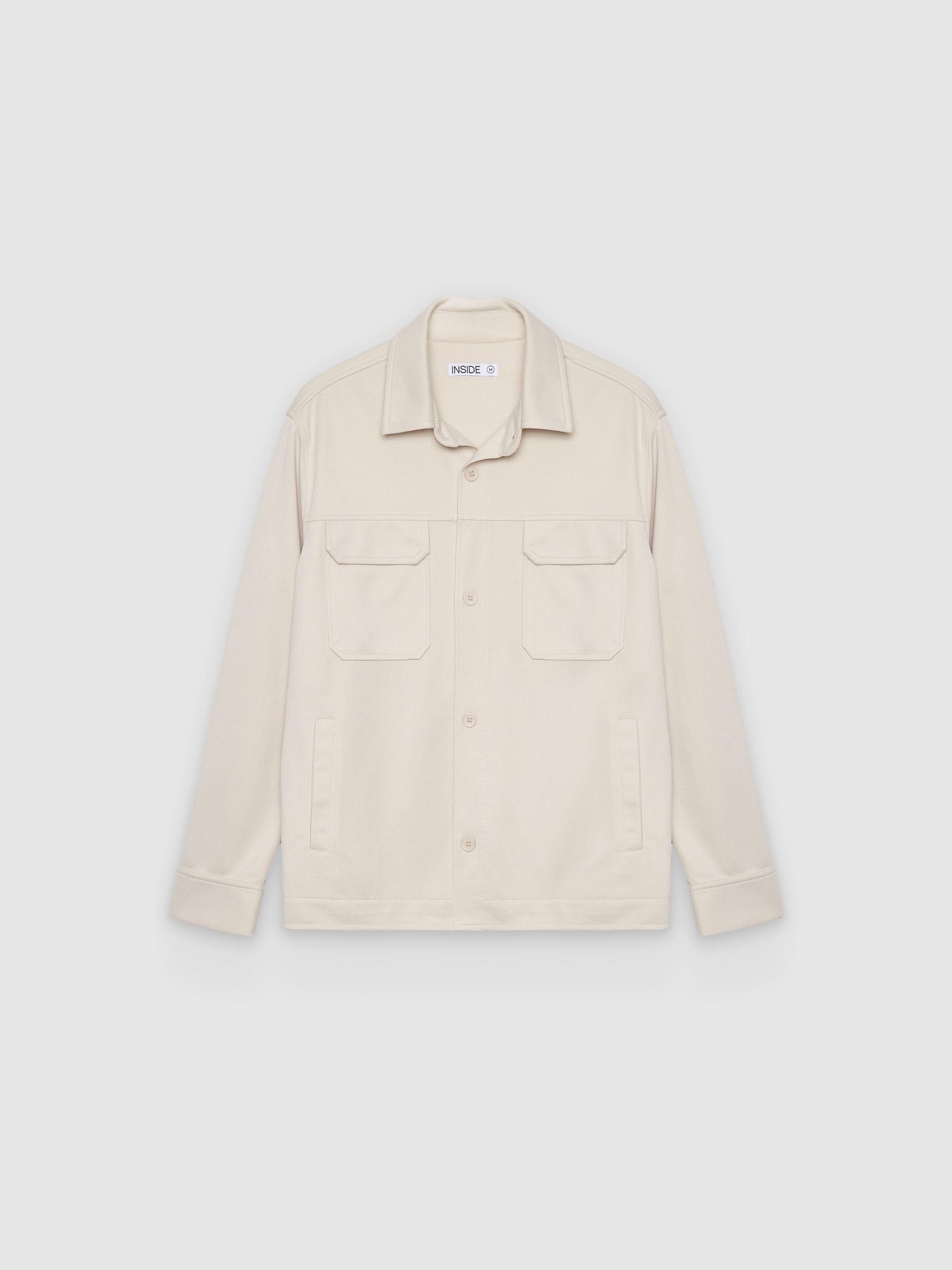  Sobrecamisa lisa de algodão crua vista frontal